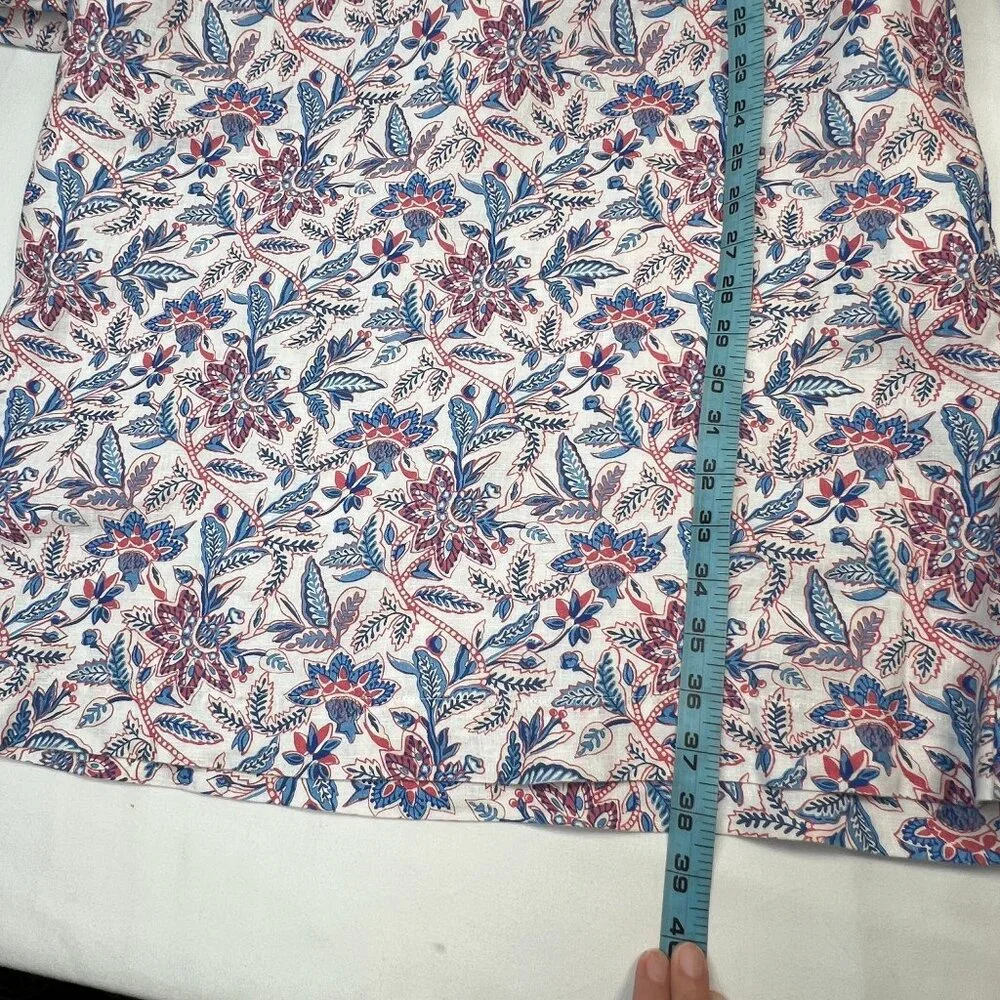 J Mclaughlin Nylee Linen Mini Dress 3/4 sleeve Bloomsbury Floral Print Small